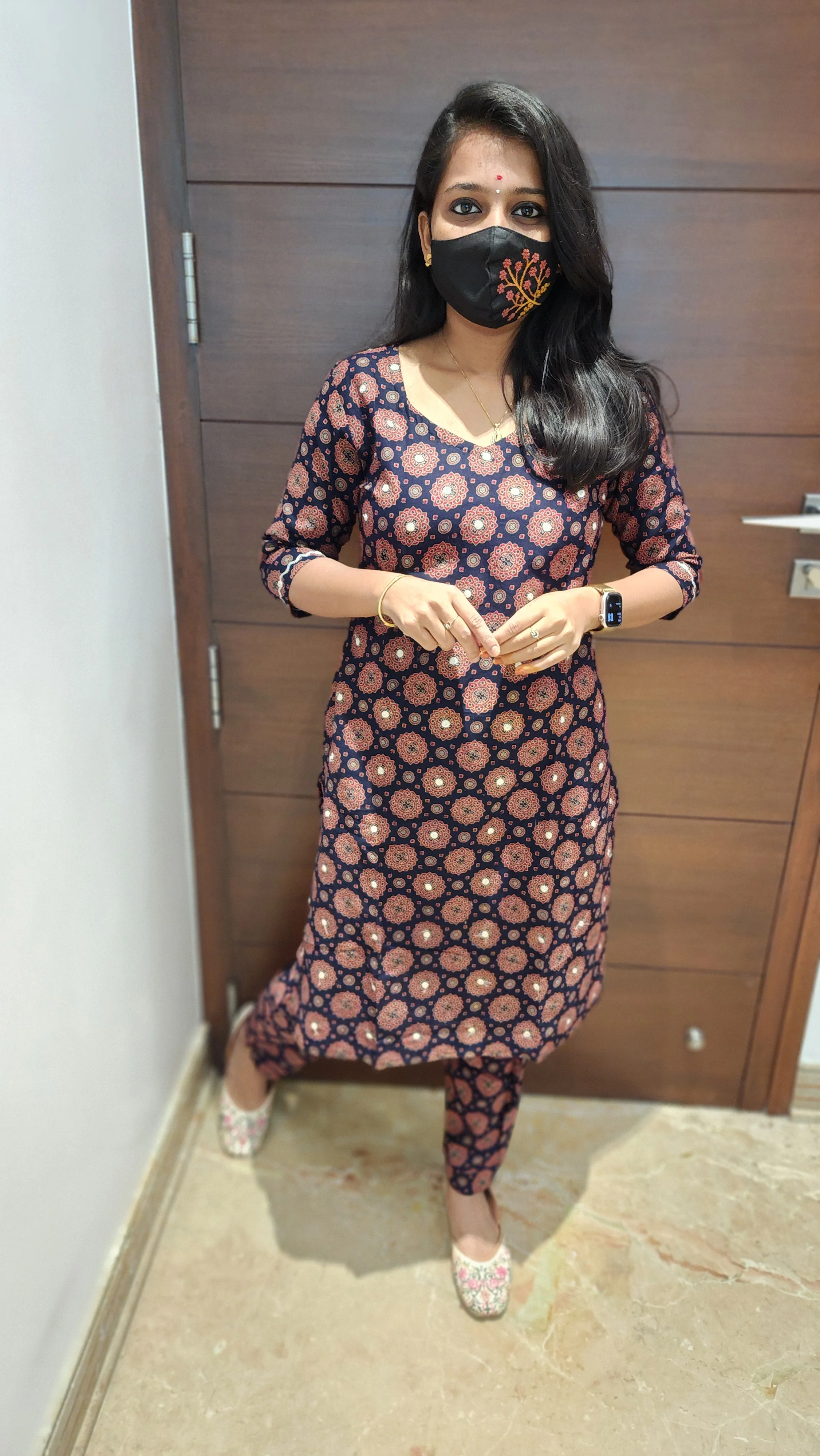 Ajrakh print-Cord set (7702) - Image 4