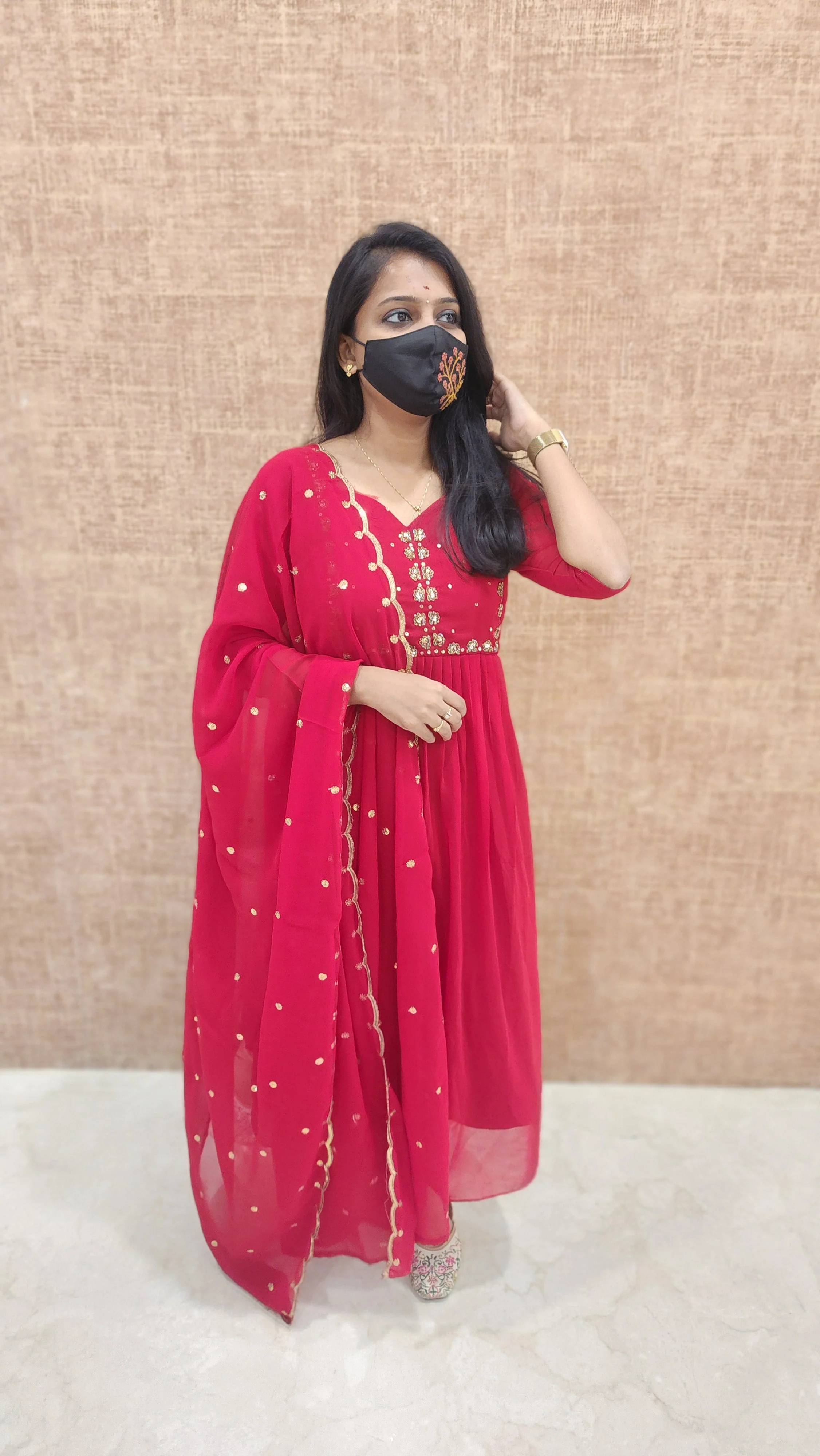 Ethnic Salwar set (Kurti+Dupatta)(9016)c2 - Image 4