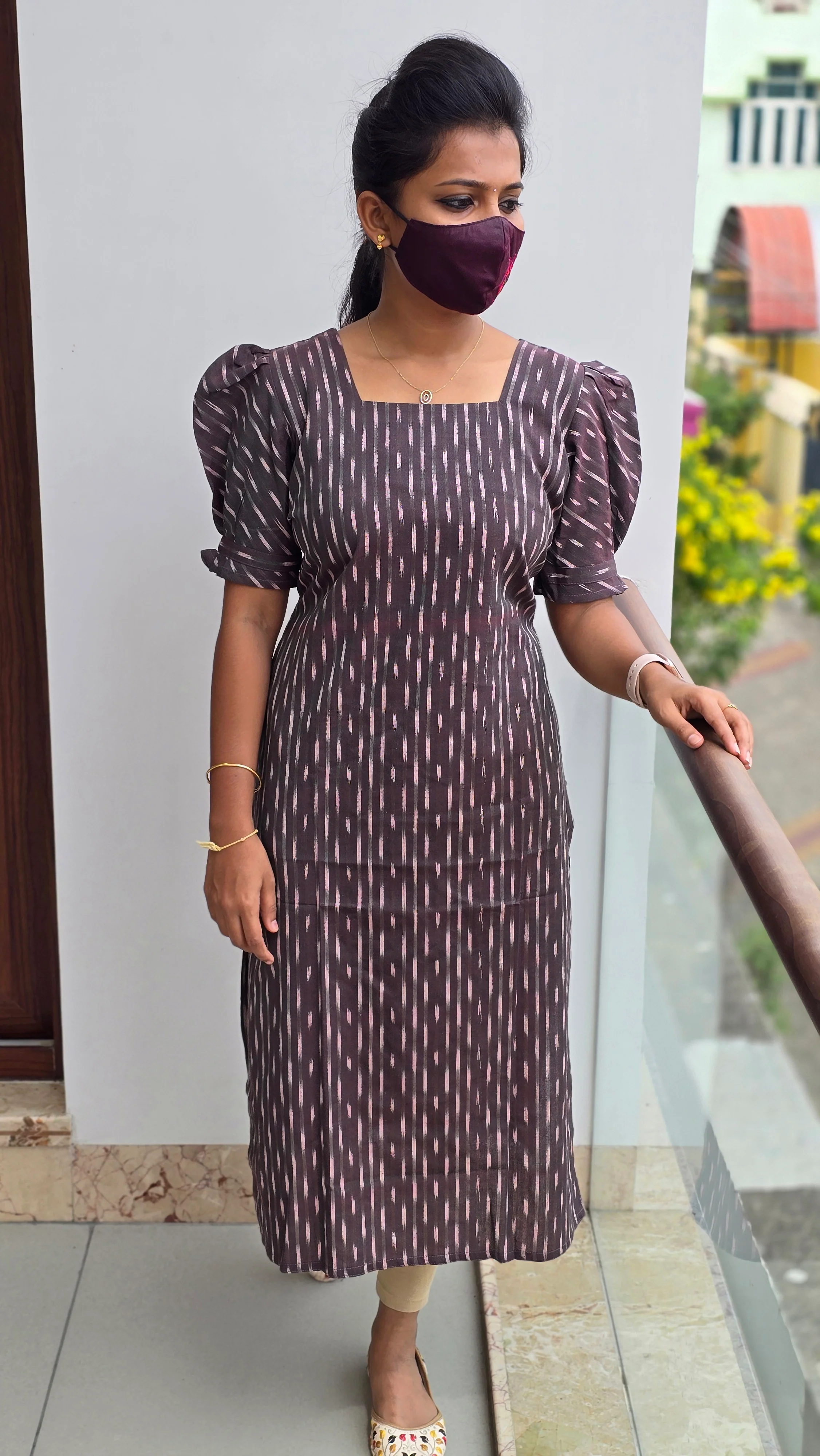 Ikkat Cotton Kurti (2245) - Image 4