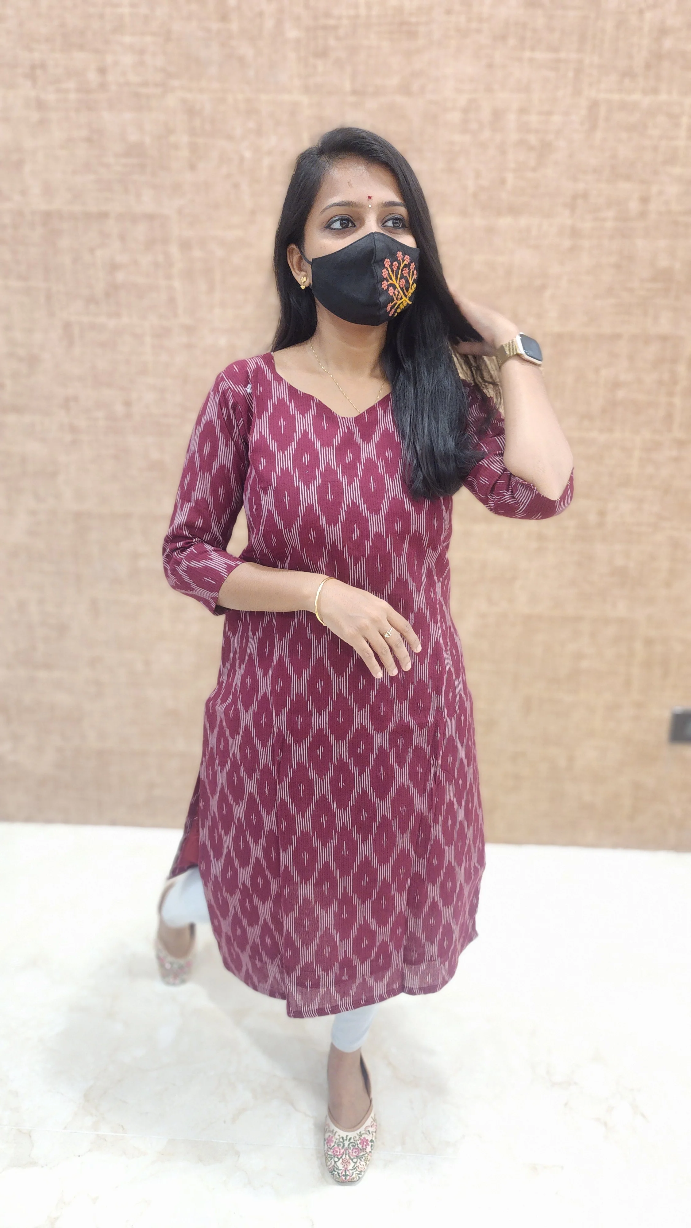 Ikkat Cotton kurti (9738) - Image 4