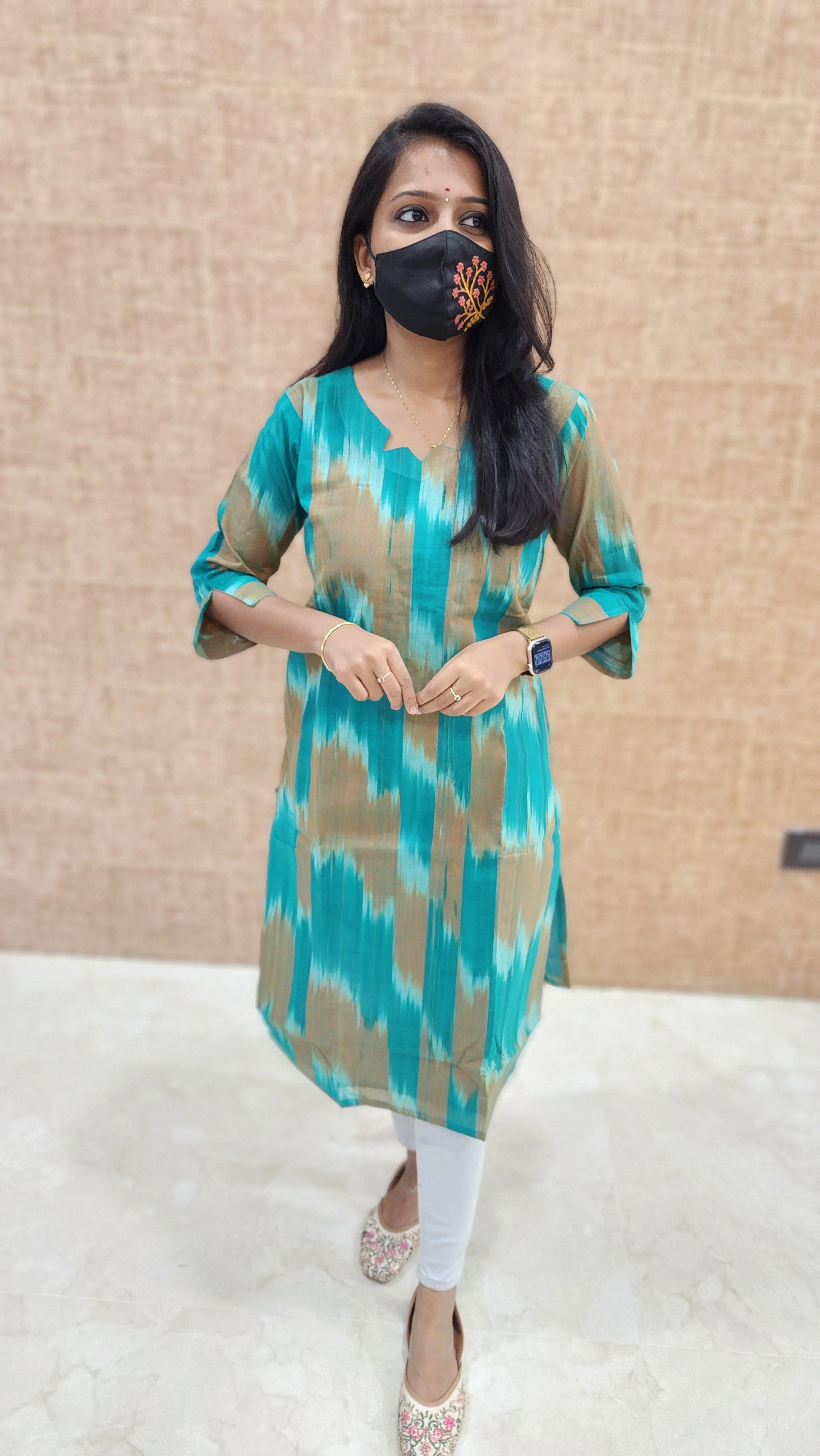 Ikkat Cotton kurti (9741) - Image 4