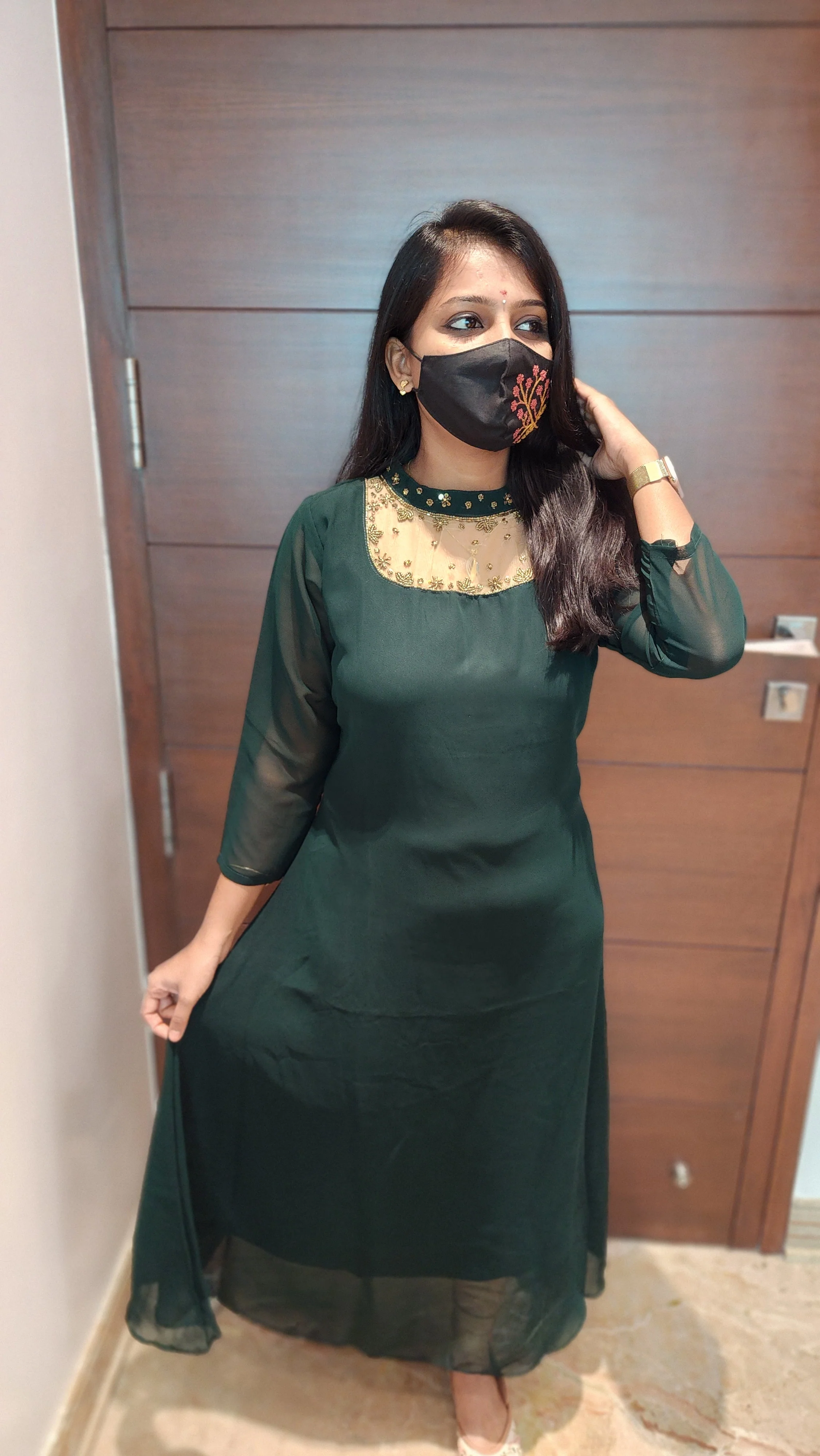 Jewel Neck kurti (8874)C3 - Image 3