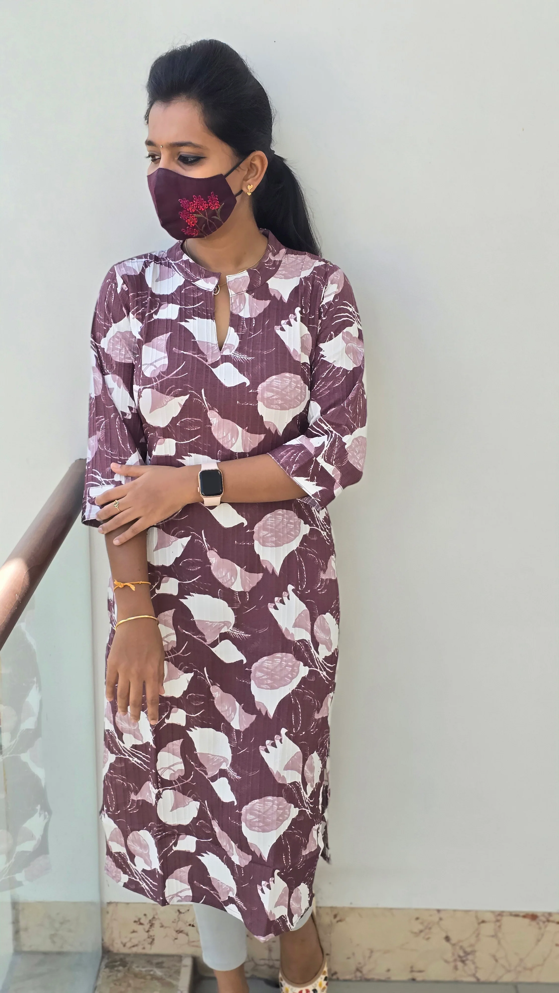 Office Wear Popcorn Kurti (2210)(C) - Image 2