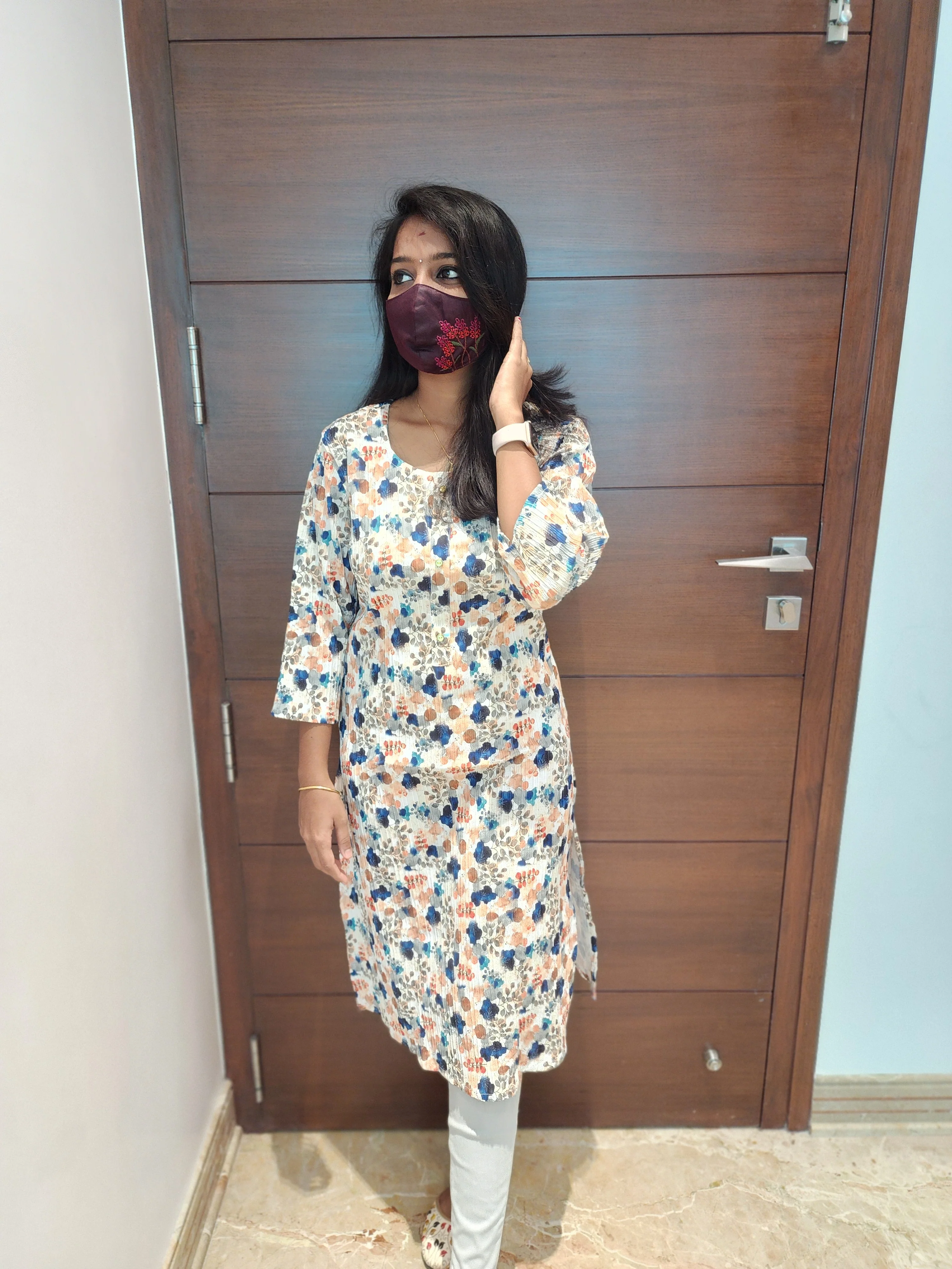 Office Wear Popcorn Kurti (2859)(c) - Image 3