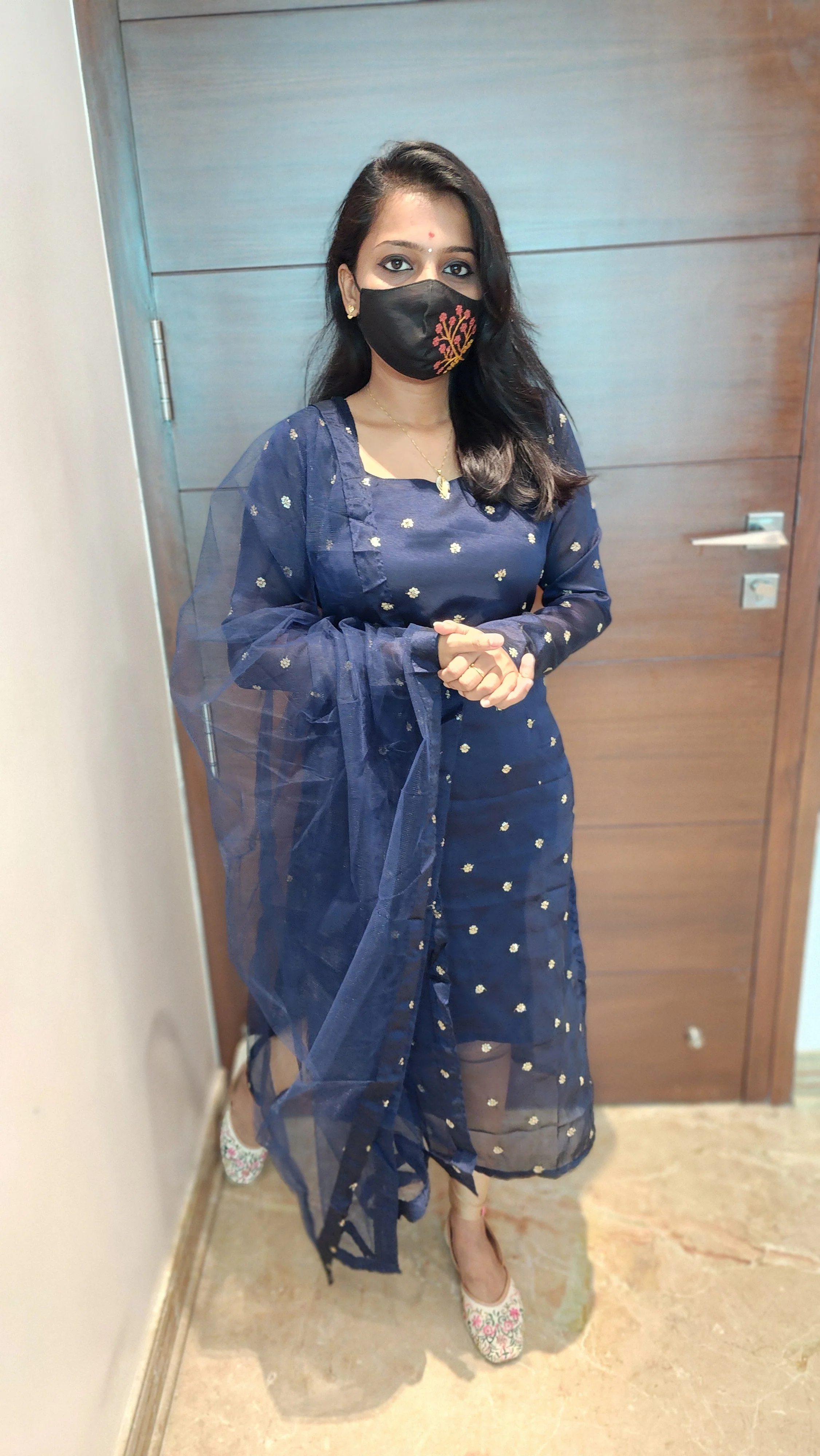 Salwar set (Kurti+Net Dupatta) (6786)c2